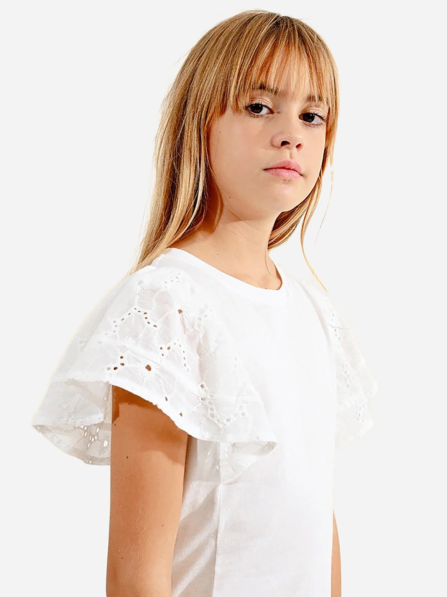 Molly Bracken Girls' English Lace T-Shirt - Saint Bernard