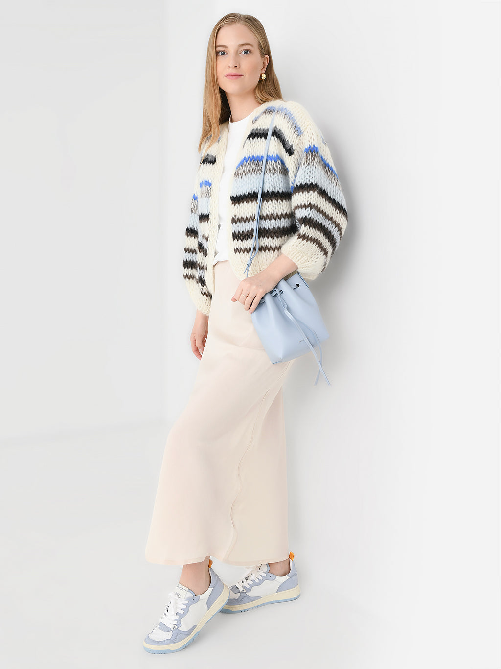 Maiami Women's Stripes Galore Bomber Cardigan - Saint Bernard