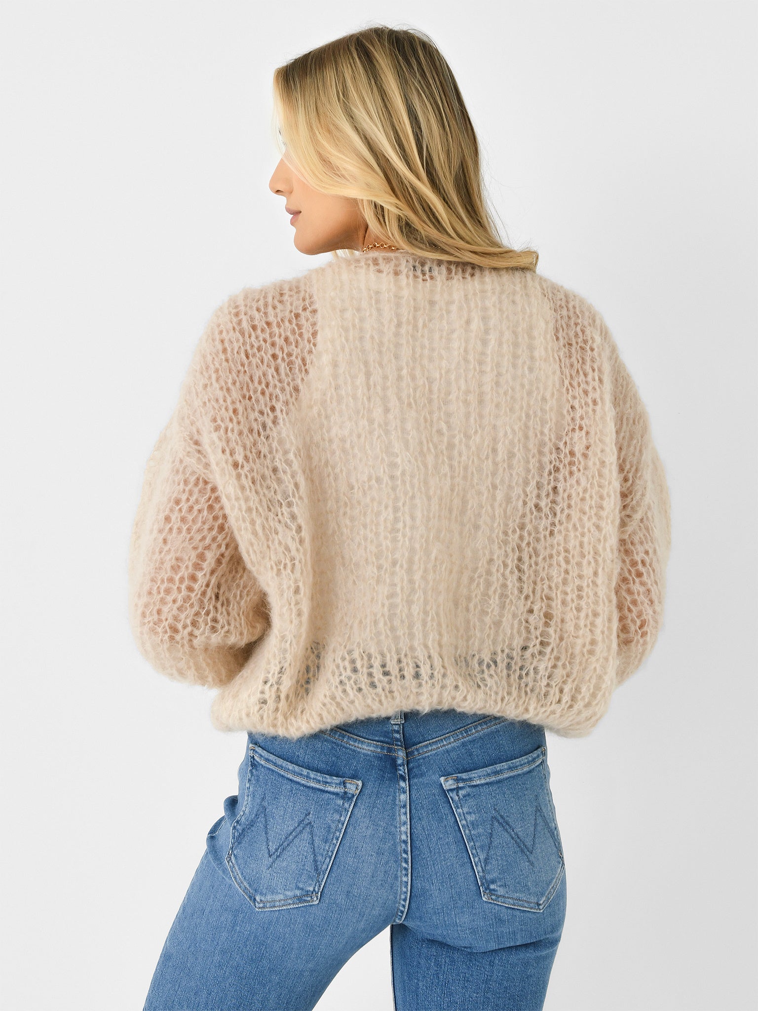 Maiami Women's Light Mohair Bomber Cardigan Saint Bernard