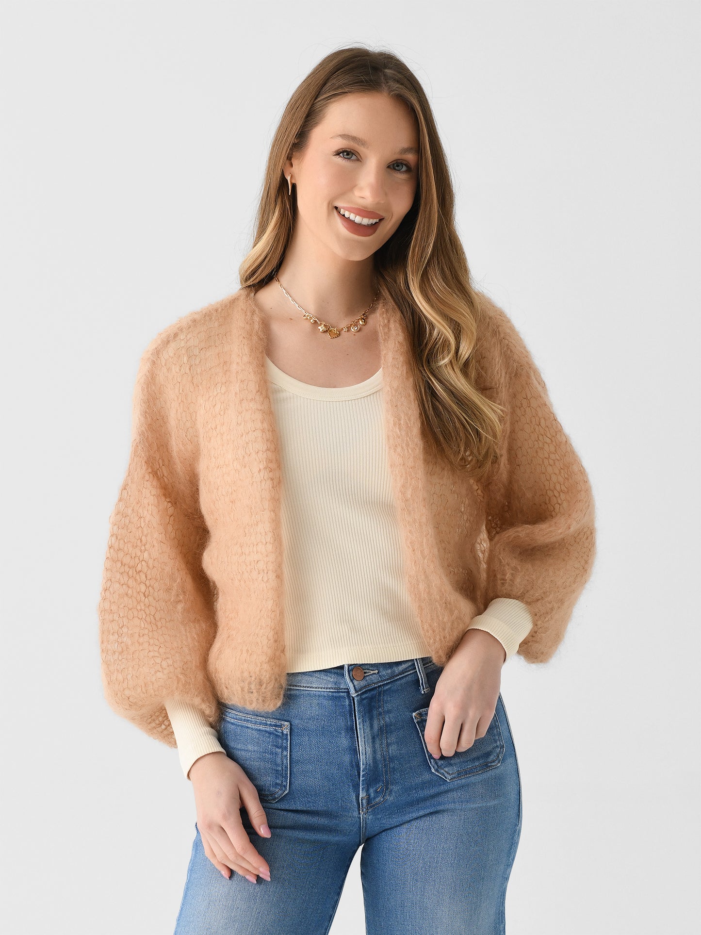 Maiami Women's Light Mohair Bomber Cardigan - Saint Bernard