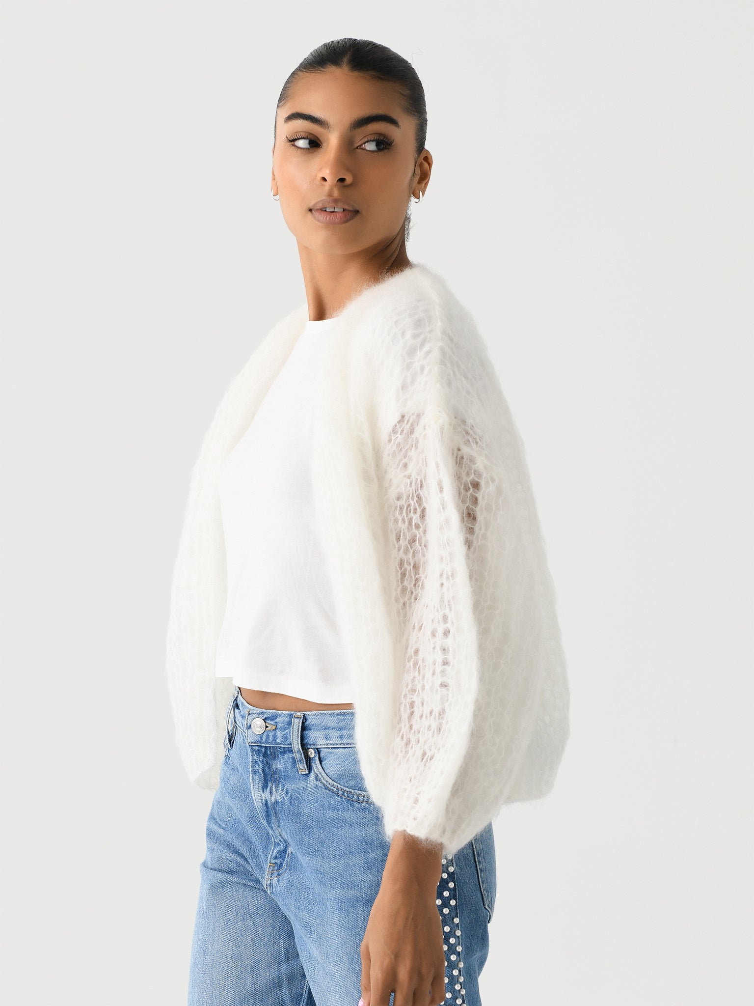 Maiami Women's Light Mohair Bomber Cardigan | $522.00 | Saint Bernard
