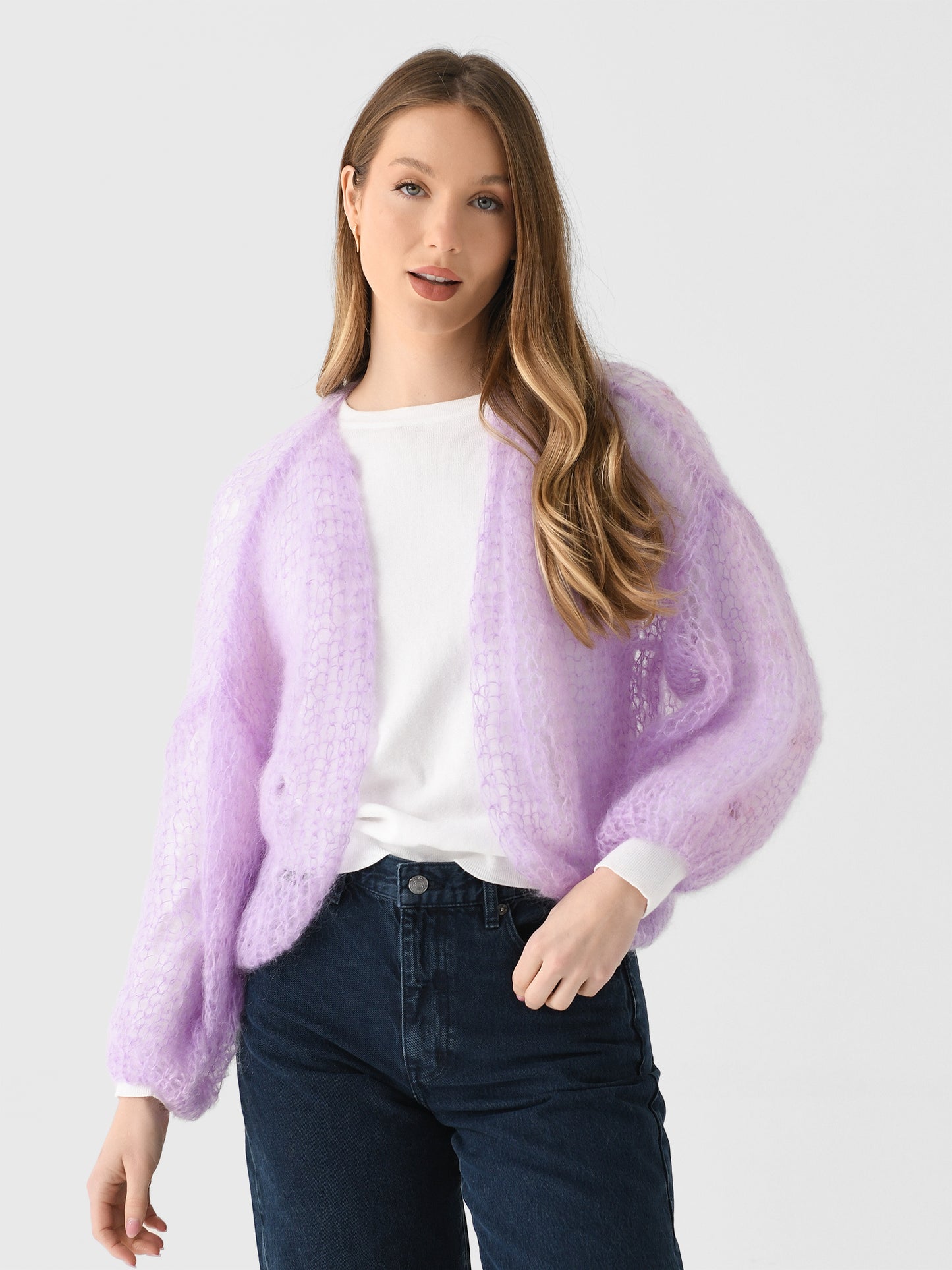 Maiami Women's Light Mohair Bomber Cardigan - Saint Bernard