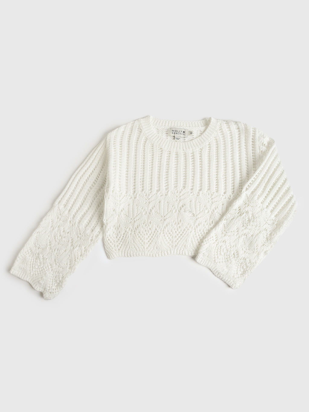 Molly Bracken Girls' Semi-Transparent Knitted Sweater - Saint Bernard