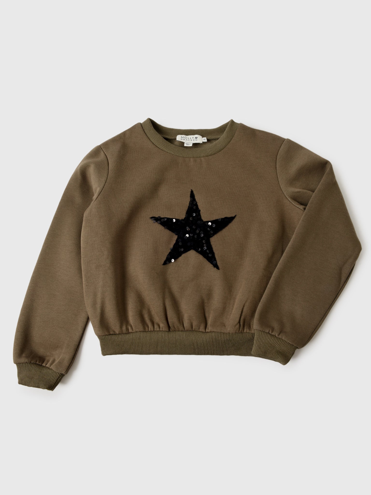 Molly Bracken Girls' Sequin Star Sweatshirt - Saint Bernard