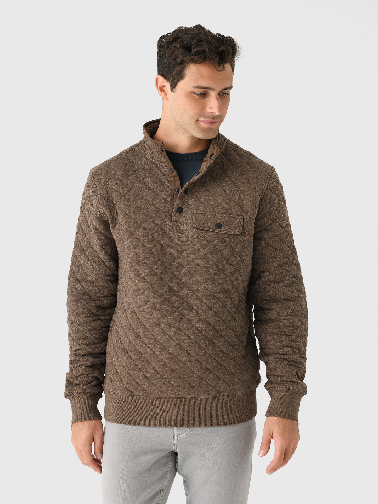 Faherty Brand Men's Epic Quilted Fleece Pullover - Saint Bernard