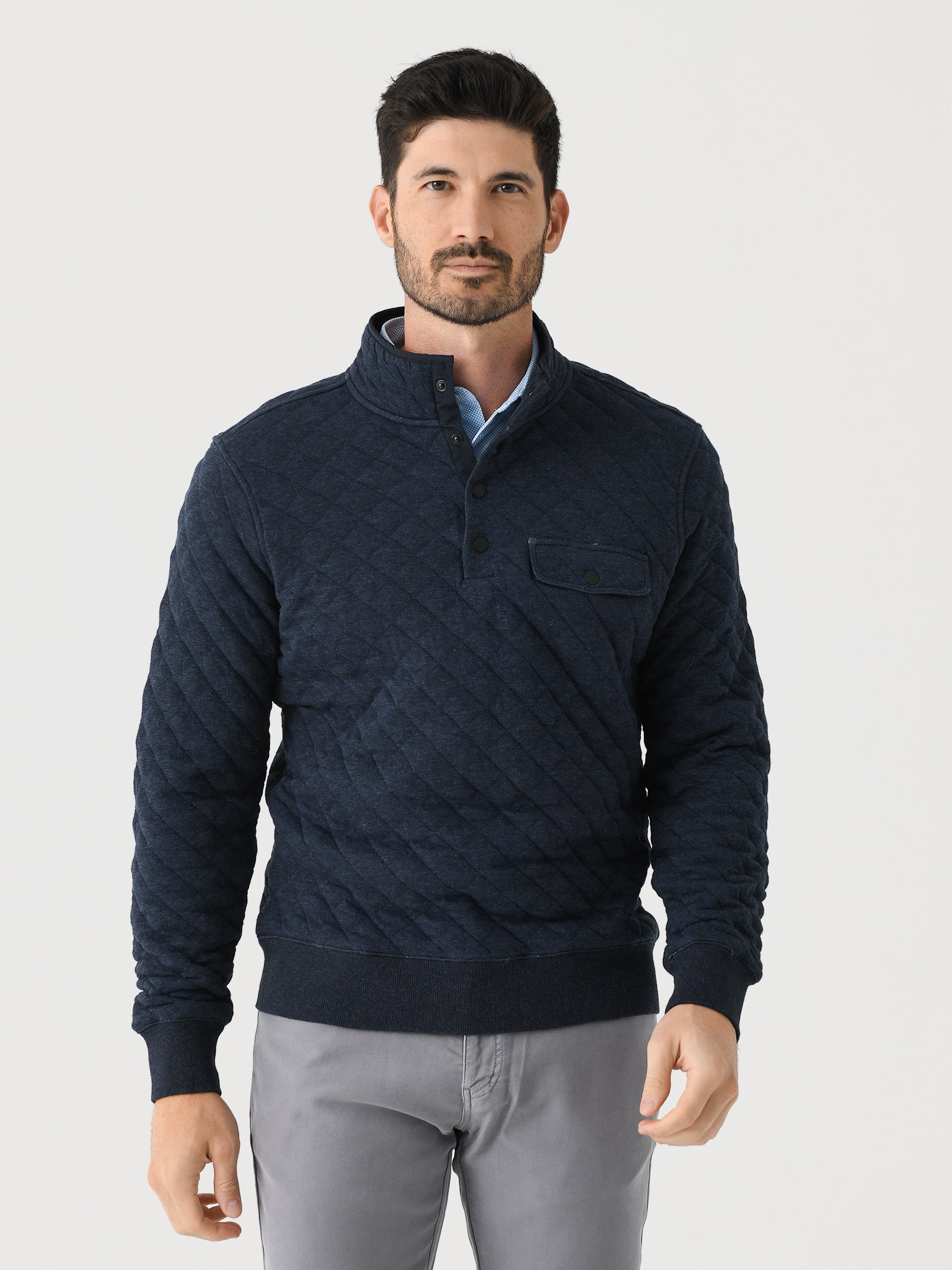 Pull Polaire Matelassé Faherty Epic – Homme, Gris, Taille XL, Occasion TB