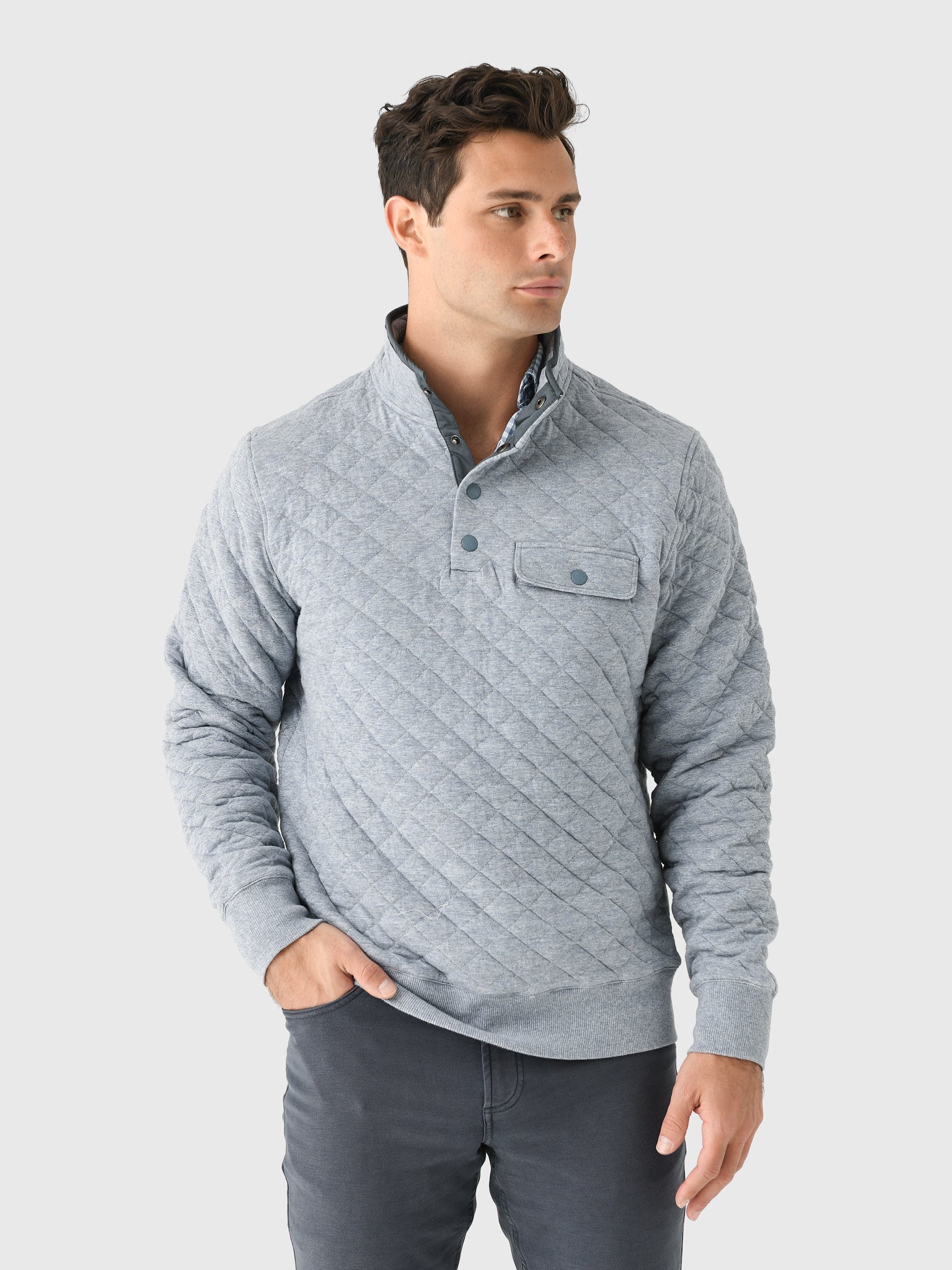 Faherty Brand Men's Epic Quilted Fleece Pullover - Saint Bernard