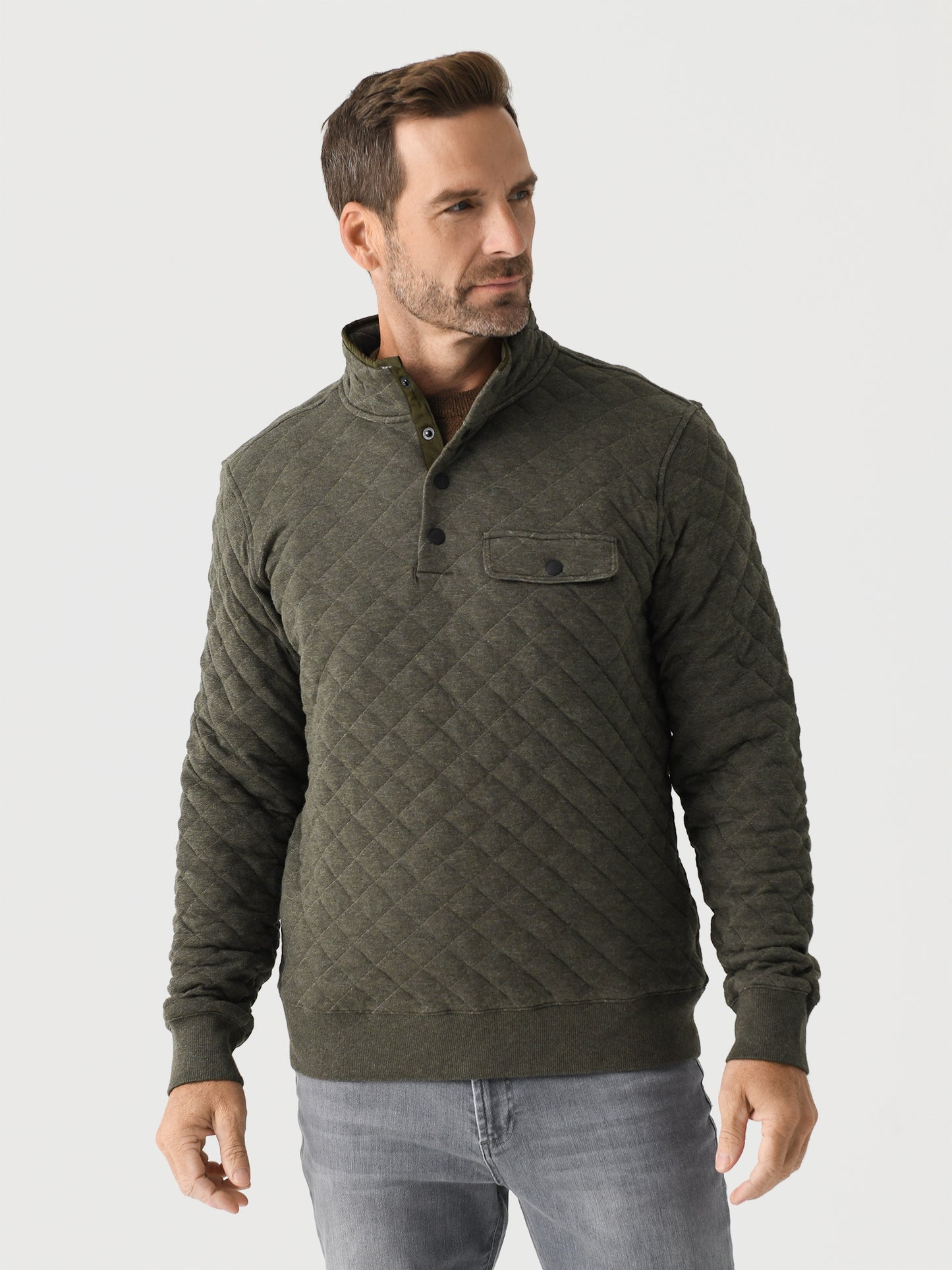 Faherty Brand Men's Epic Quilted Fleece Pullover - Saint Bernard