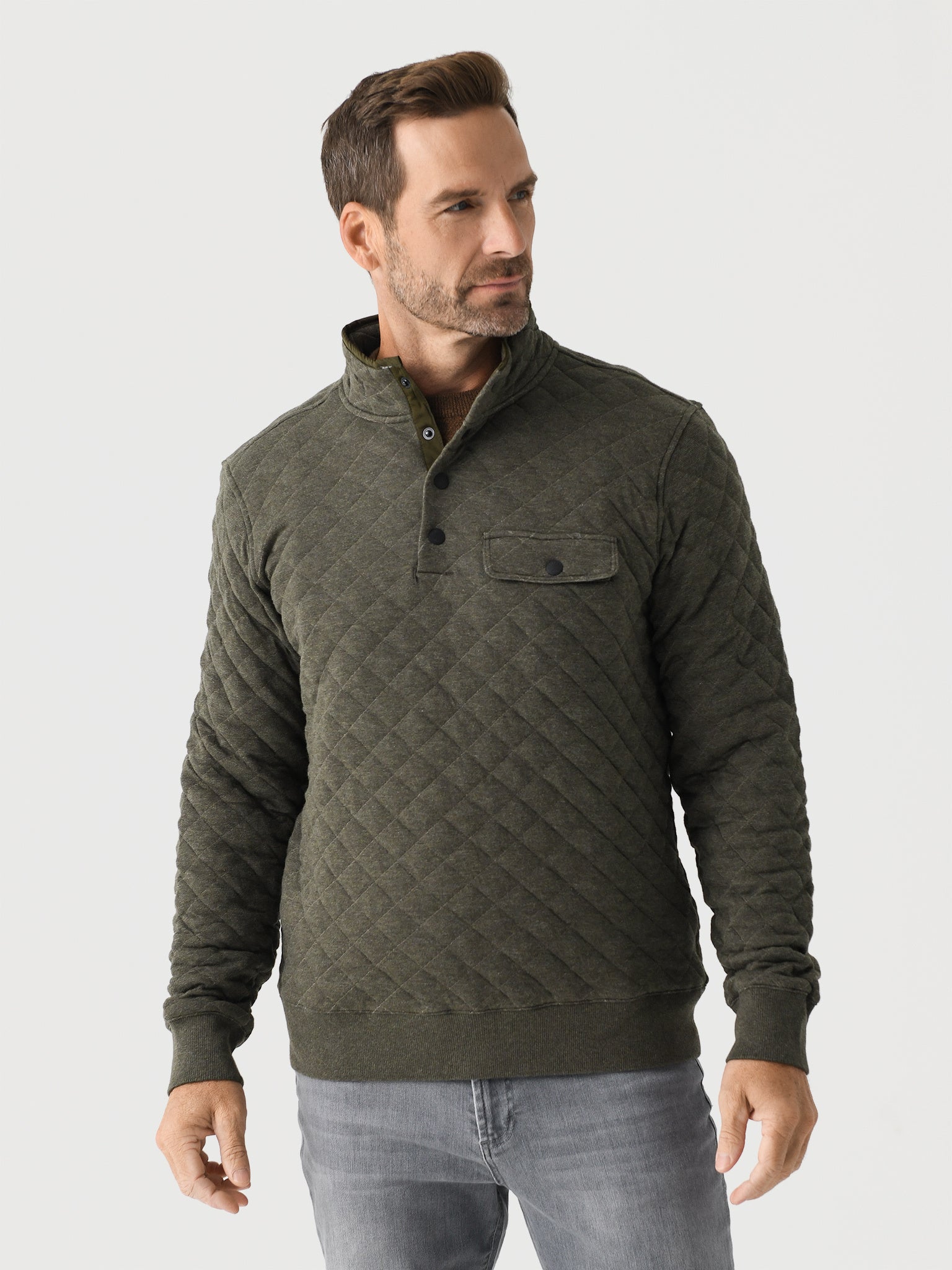 Faherty Brand Men's Epic Quilted Fleece Pullover - Saint Bernard
