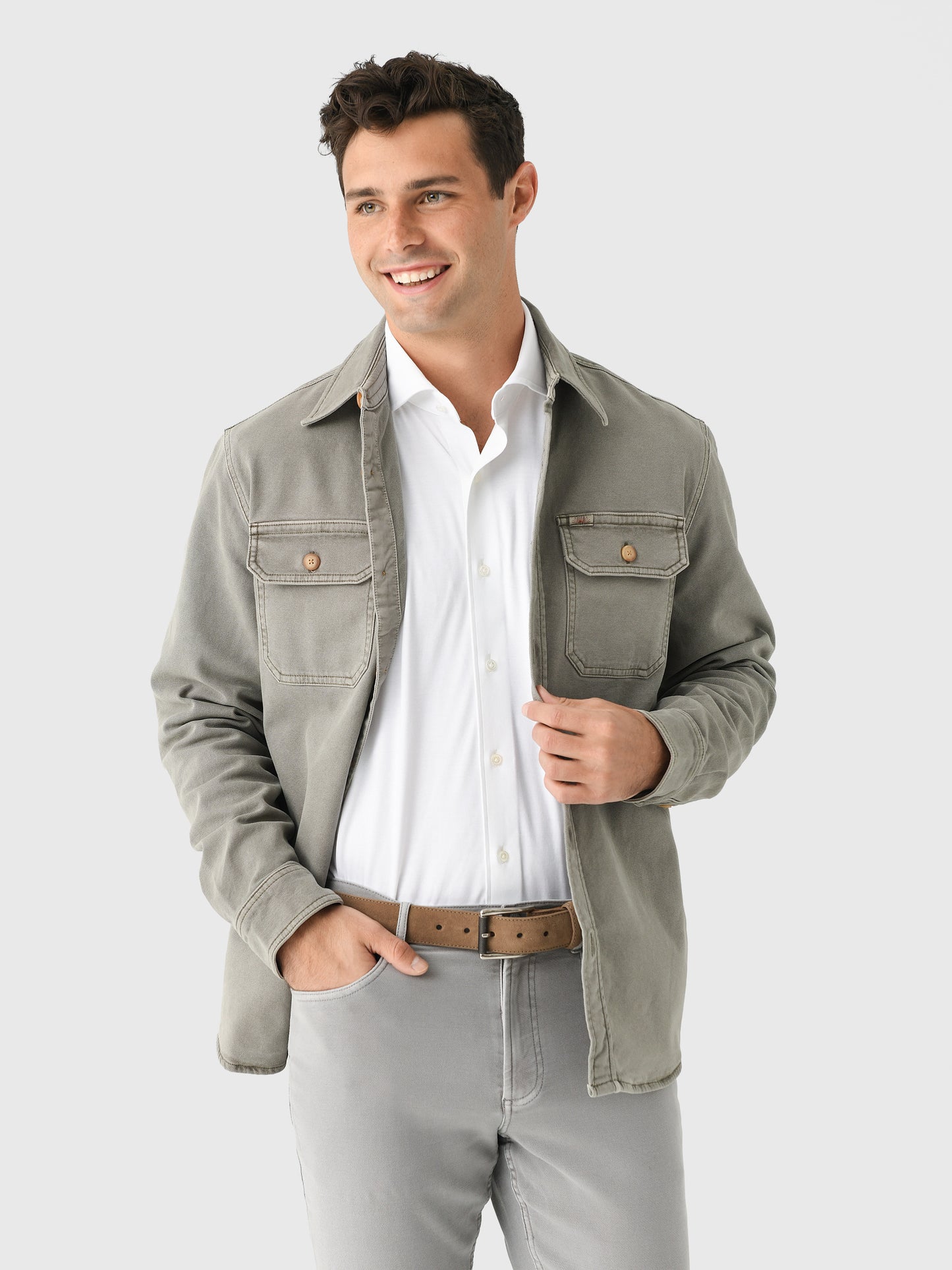 Faherty Brand Men's High Standard Canvas CPO - Saint Bernard