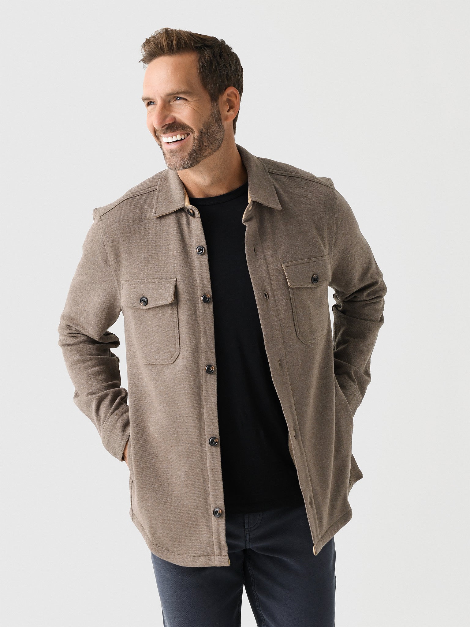 Faherty Brand Men's Inlet Knit CPO - Saint Bernard