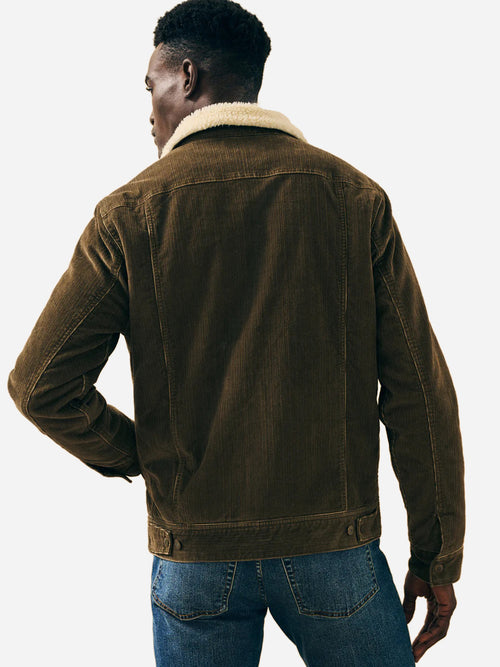 Faherty Brand Men's High Pile Fleece Timberline Corduroy Trucker Jacket