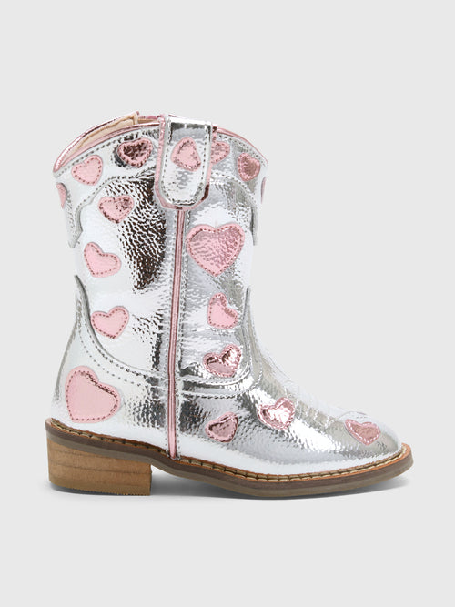 Wild + Rae Girls' Moonlit Lovestruck Cowgirl Boot - Saint Bernard
