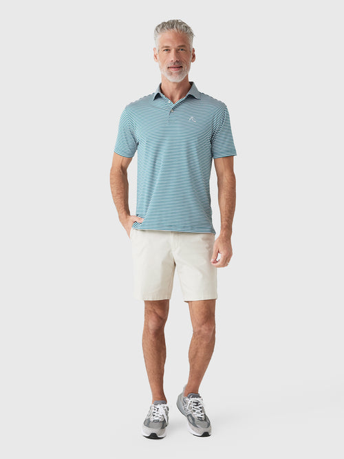 Rhoback Men's The Birdie Stripe Performance Polo - Saint Bernard