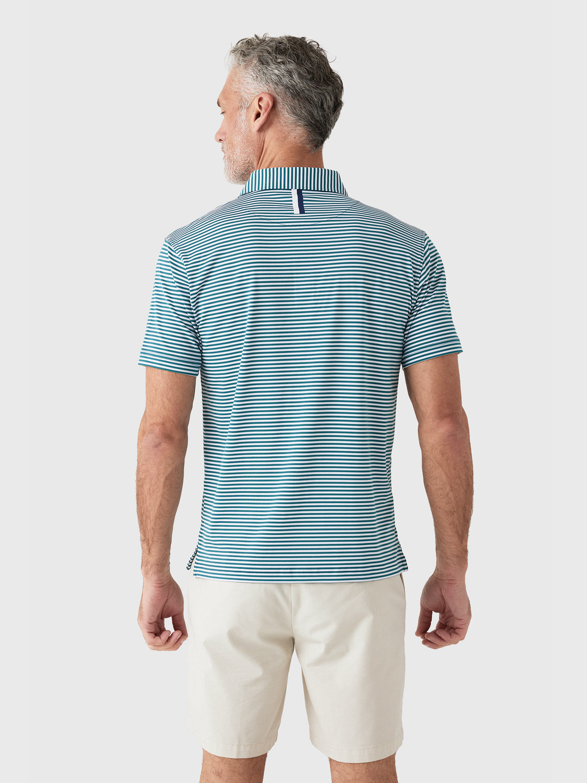 Rhoback Men's The Birdie Stripe Performance Polo - Saint Bernard