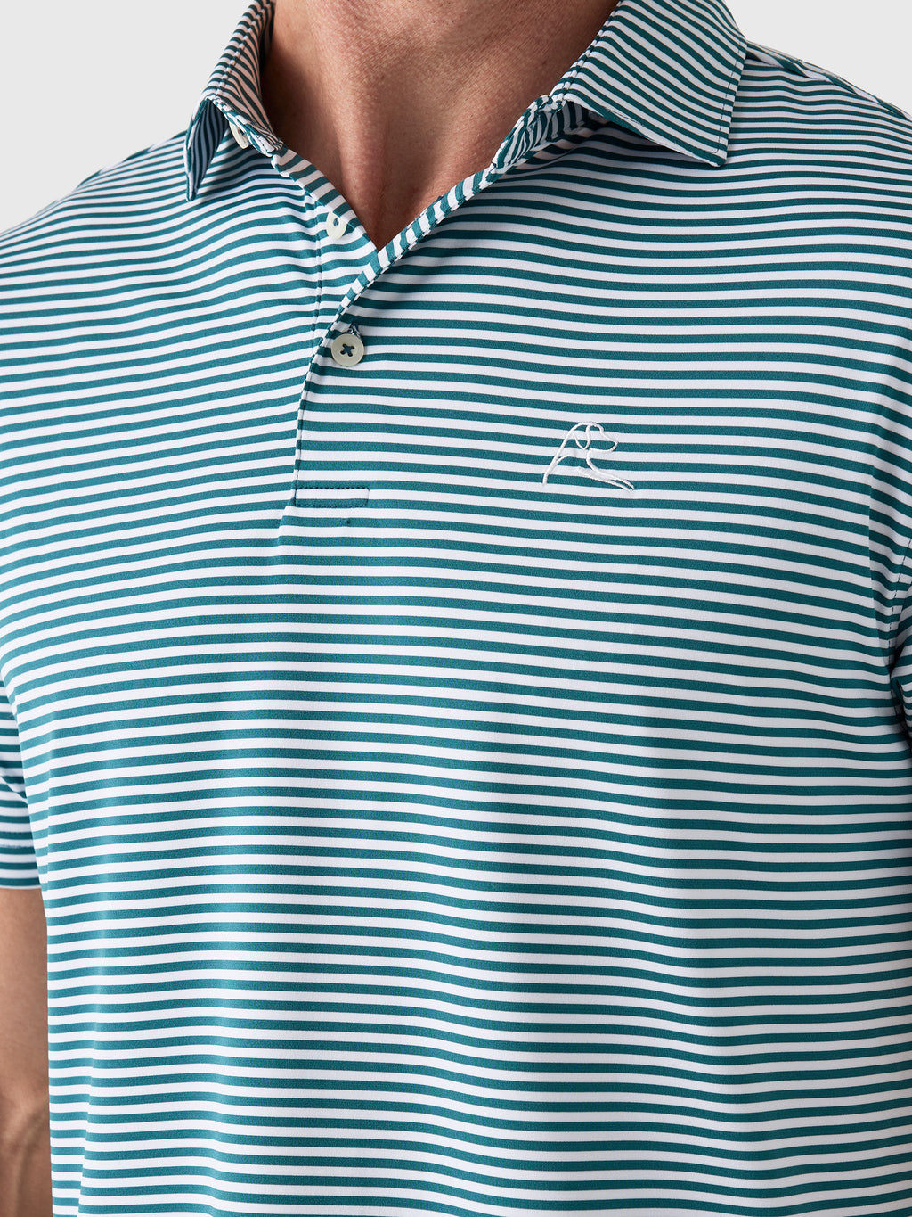 Rhoback Men's The Birdie Stripe Performance Polo - Saint Bernard