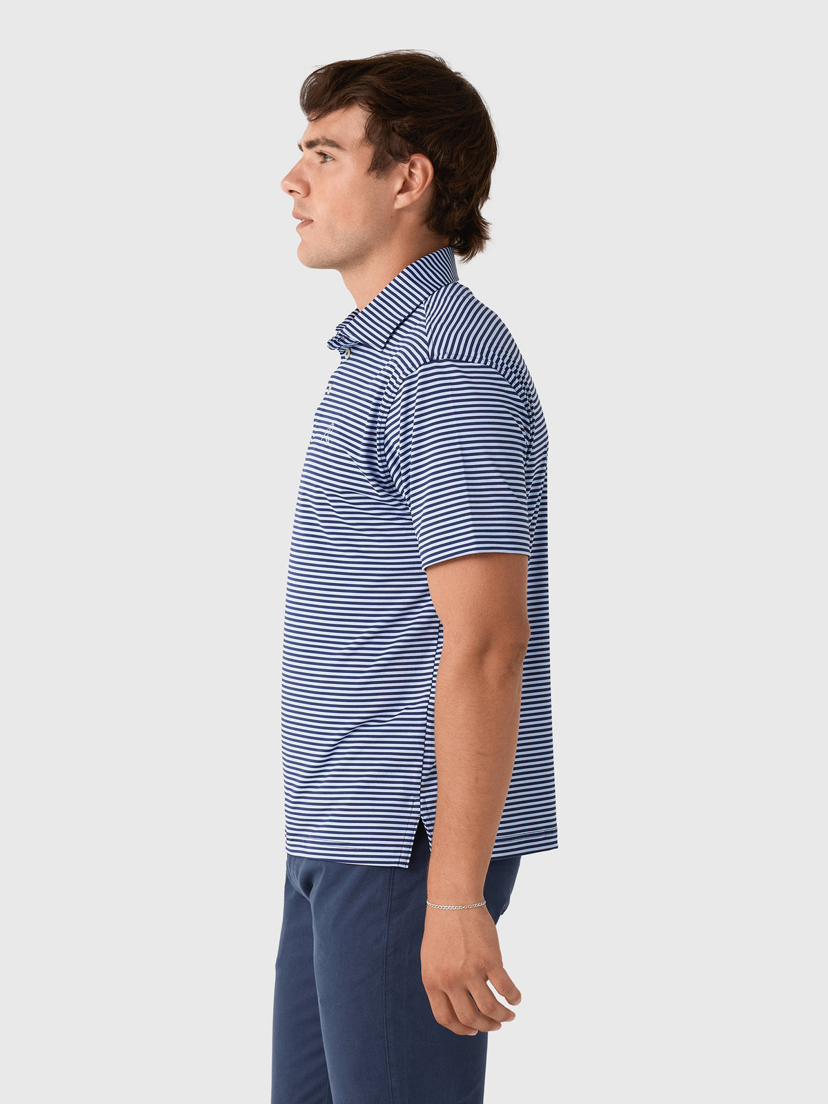 Rhoback Men's The Birdie Stripe Performance Polo - Saint Bernard