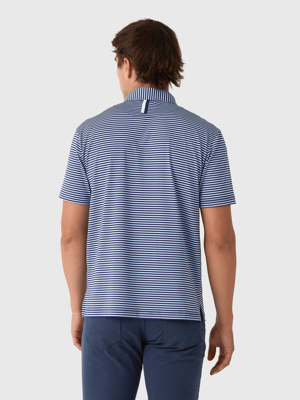 Rhoback Men's The Birdie Stripe Performance Polo - Saint Bernard