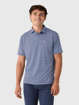 Rhoback Men's The Birdie Stripe Performance Polo - Saint Bernard