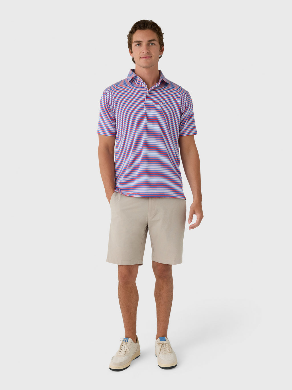 Rhoback Men's The Steward Stripe Performance Polo - Saint Bernard