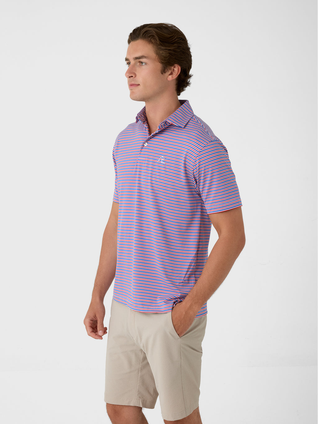 Rhoback Men's The Steward Stripe Performance Polo - Saint Bernard