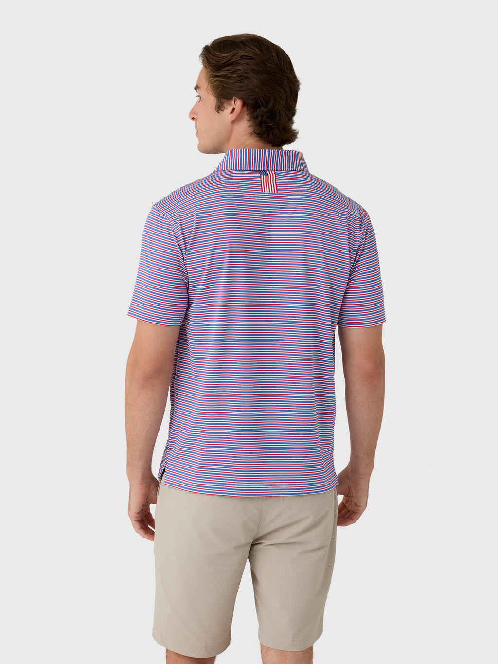 Rhoback Men's The Steward Stripe Performance Polo - Saint Bernard