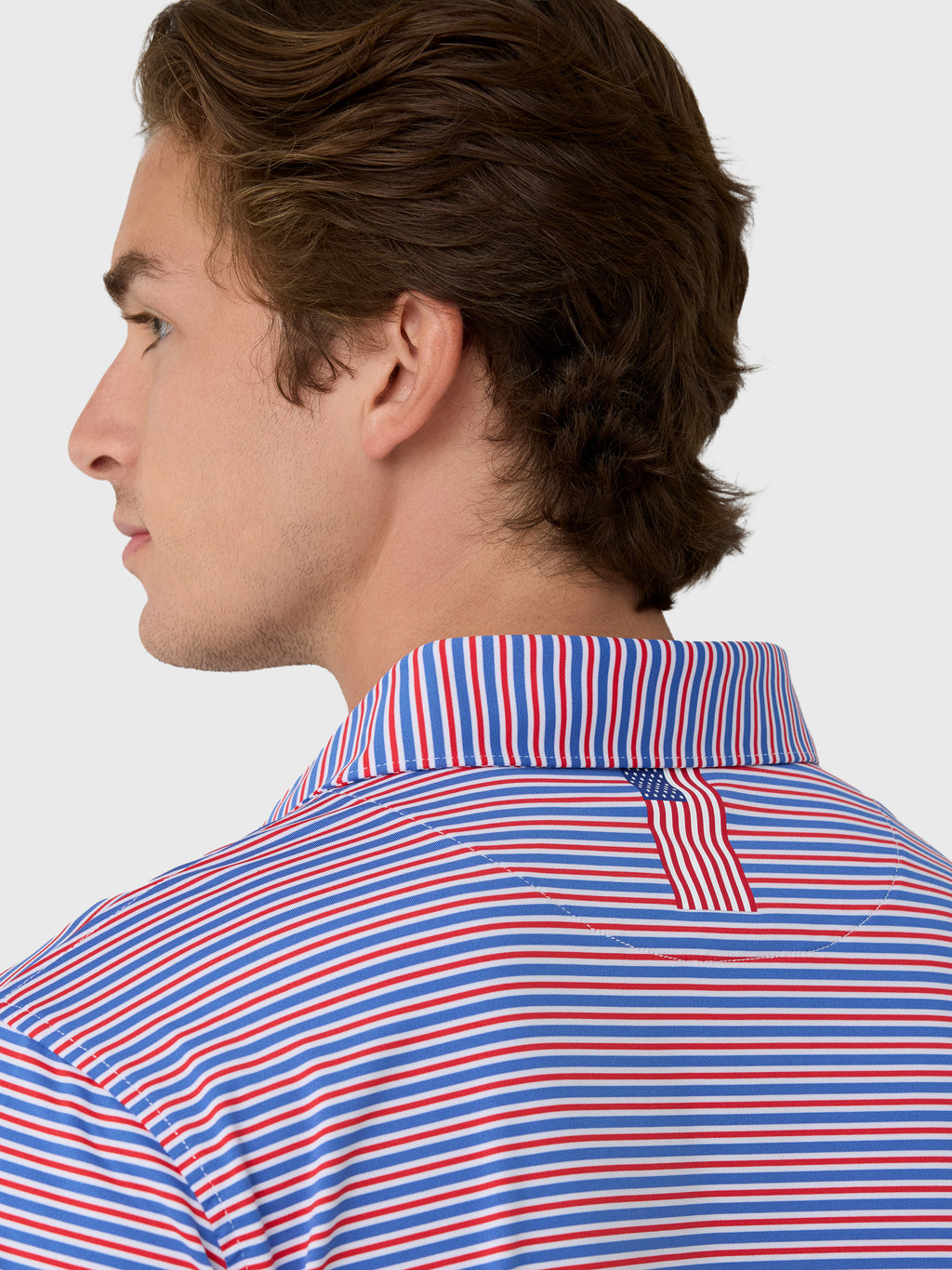 Rhoback Men's The Steward Stripe Performance Polo - Saint Bernard
