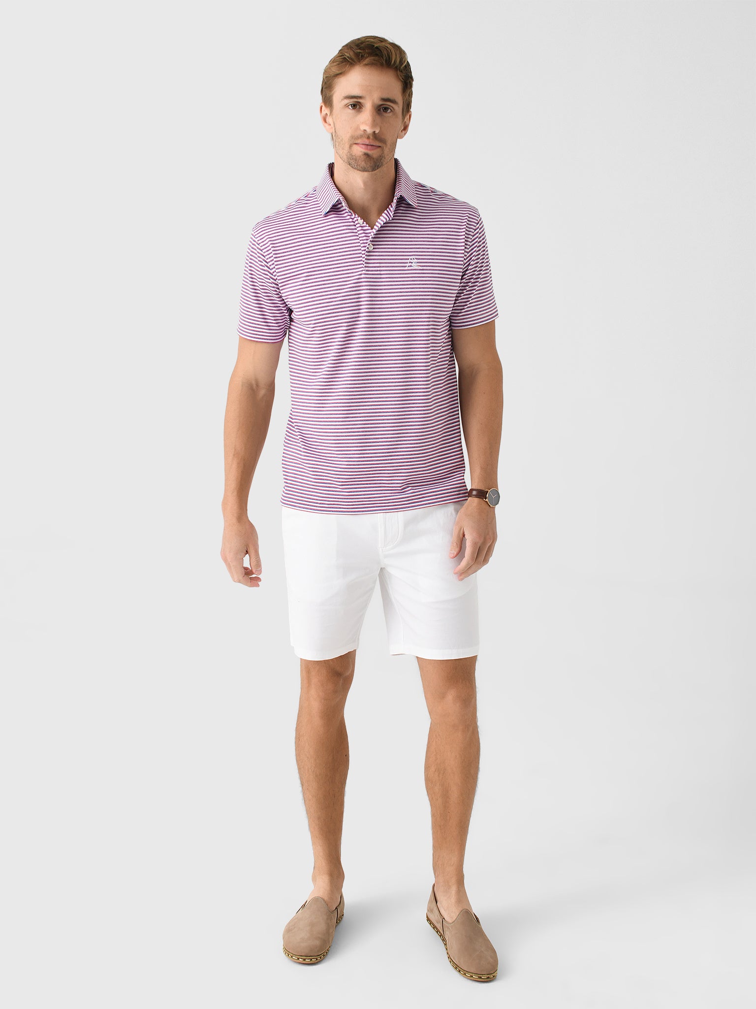 Rhoback Men's The Spacious Skies Heather Stripe Performance Polo