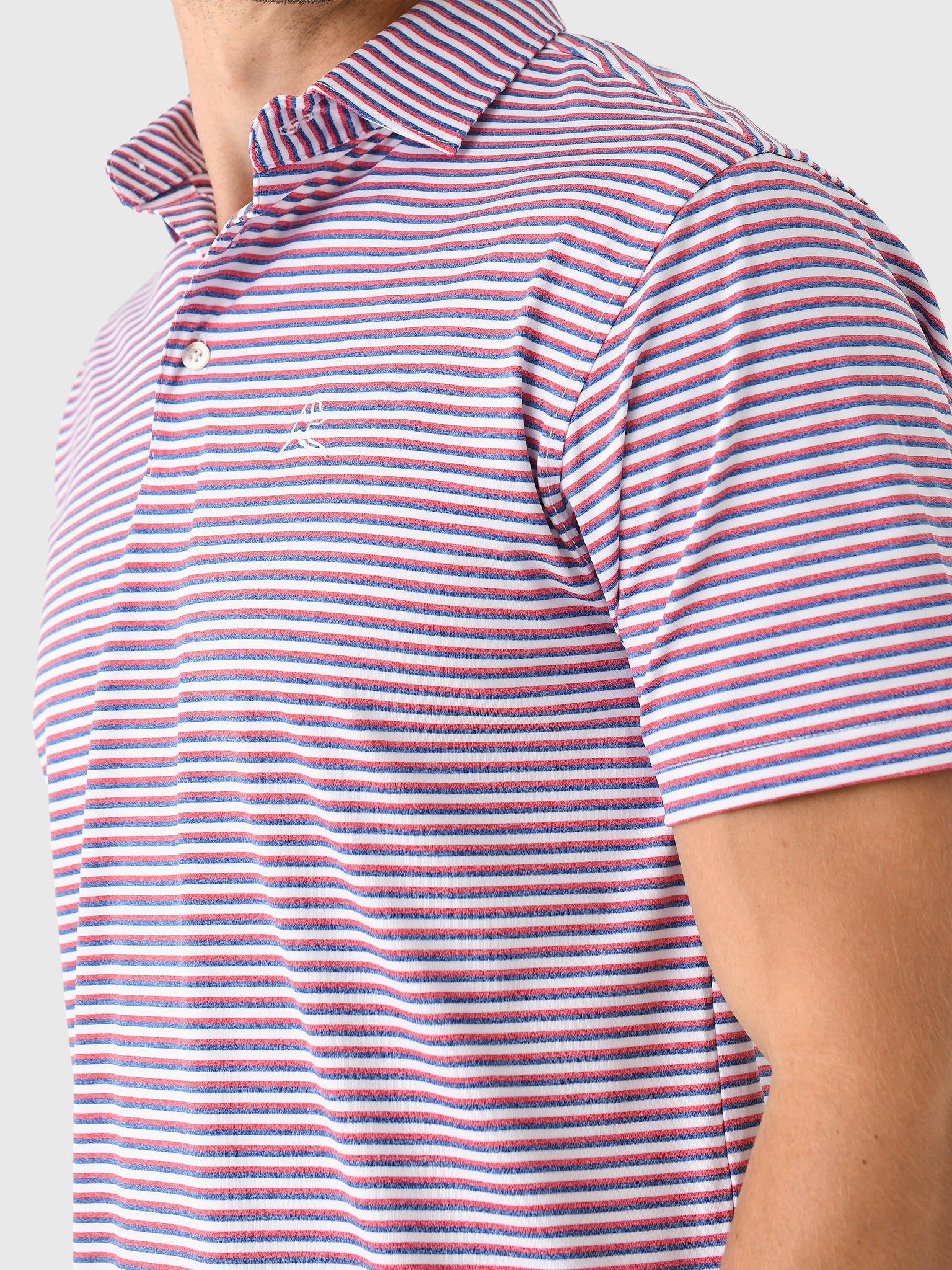 Rhoback Men's The Spacious Skies Heather Stripe Performance Polo