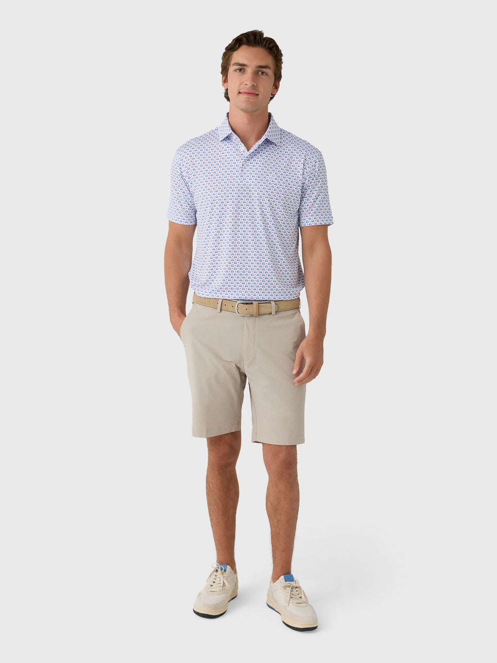 Rhoback Men's The Stars & Carts Performance Polo - Saint Bernard