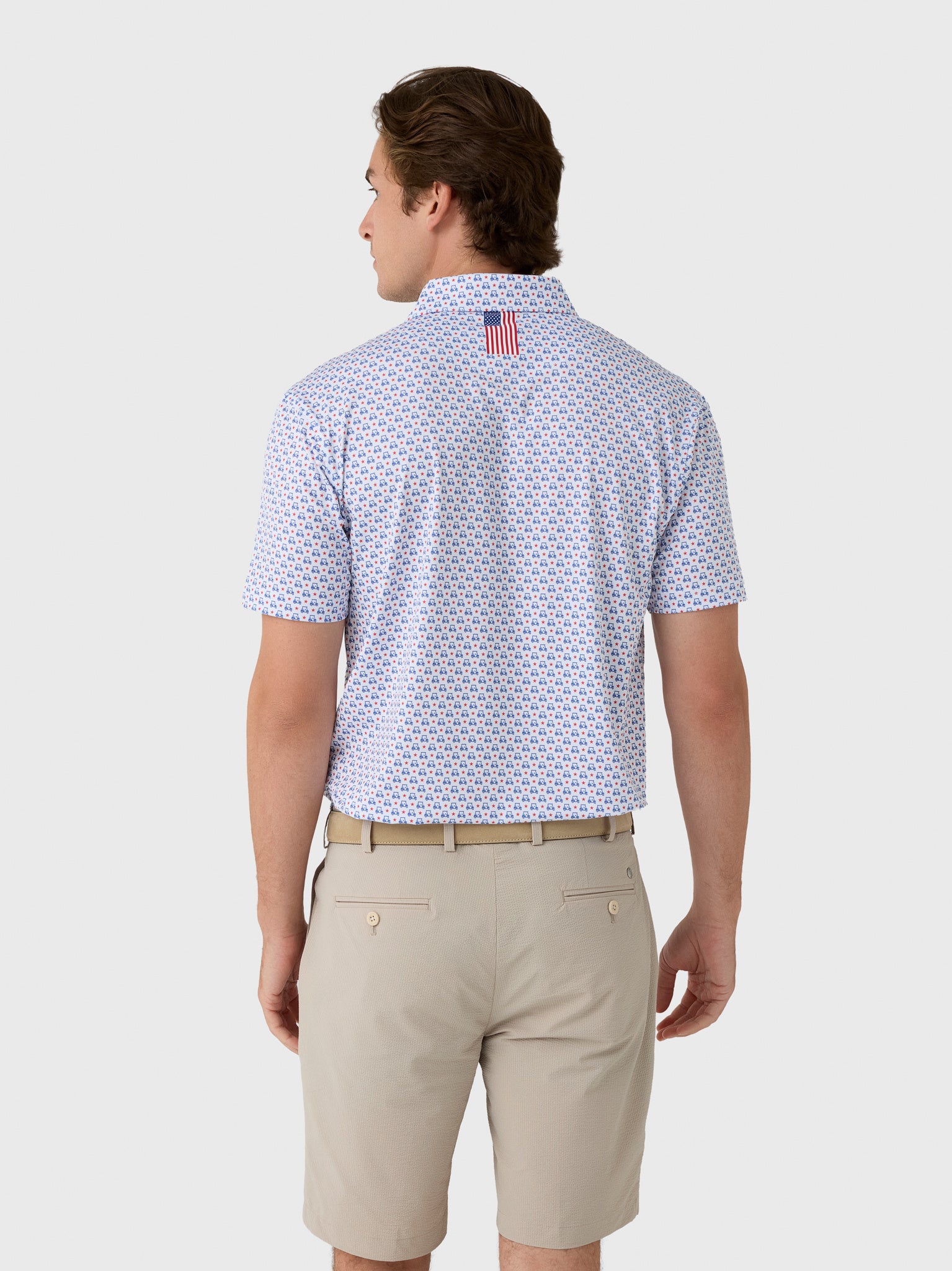 Rhoback Men's The Stars & Carts Performance Polo - Saint Bernard