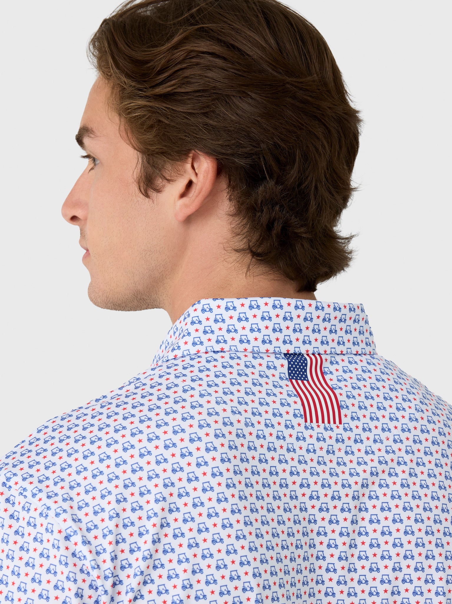 Rhoback Men's The Stars & Carts Performance Polo - Saint Bernard