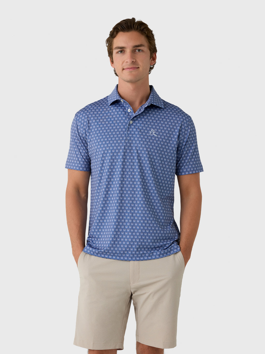 Rhoback Men's The Blue Crab Performance Polo - Saint Bernard