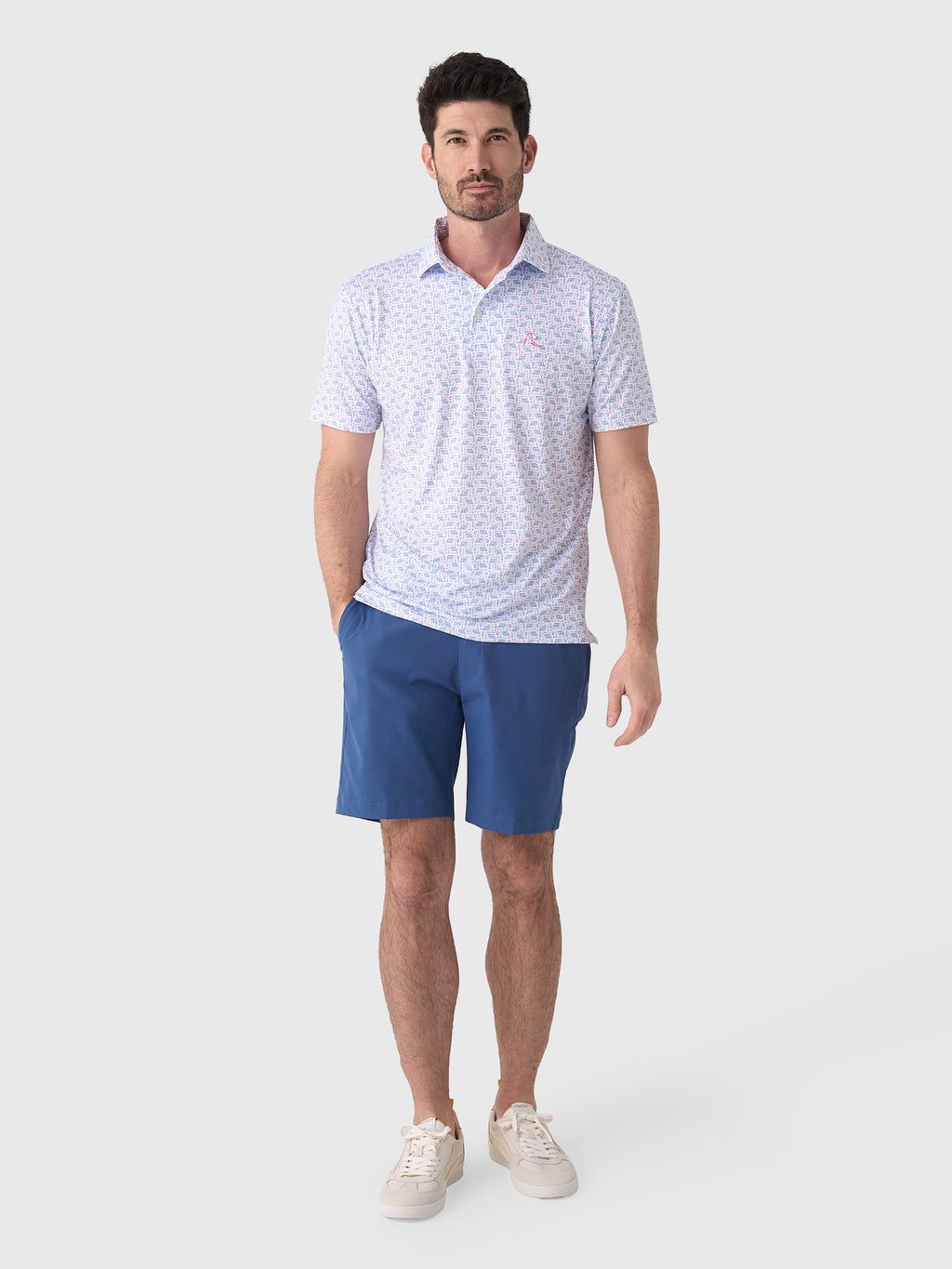 Rhoback Men's The Bev Cart 2.0 Performance Polo - Saint Bernard