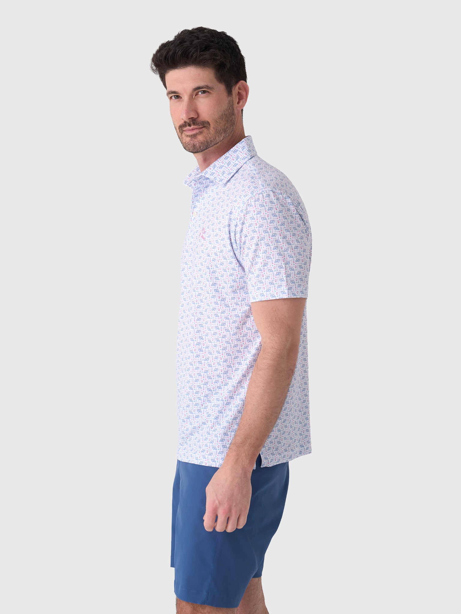 Rhoback Men's The Bev Cart 2.0 Performance Polo - Saint Bernard