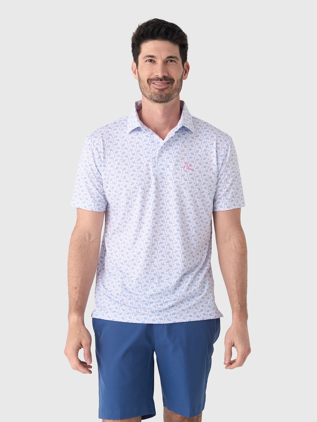 Rhoback Men's The Bev Cart 2.0 Performance Polo - Saint Bernard