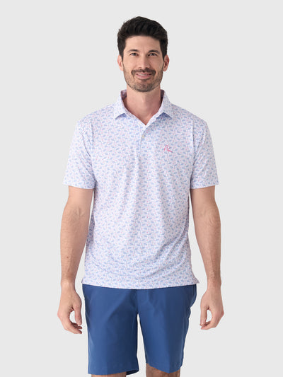 Rhoback Men's The Bev Cart 2.0 Performance Polo - Saint Bernard