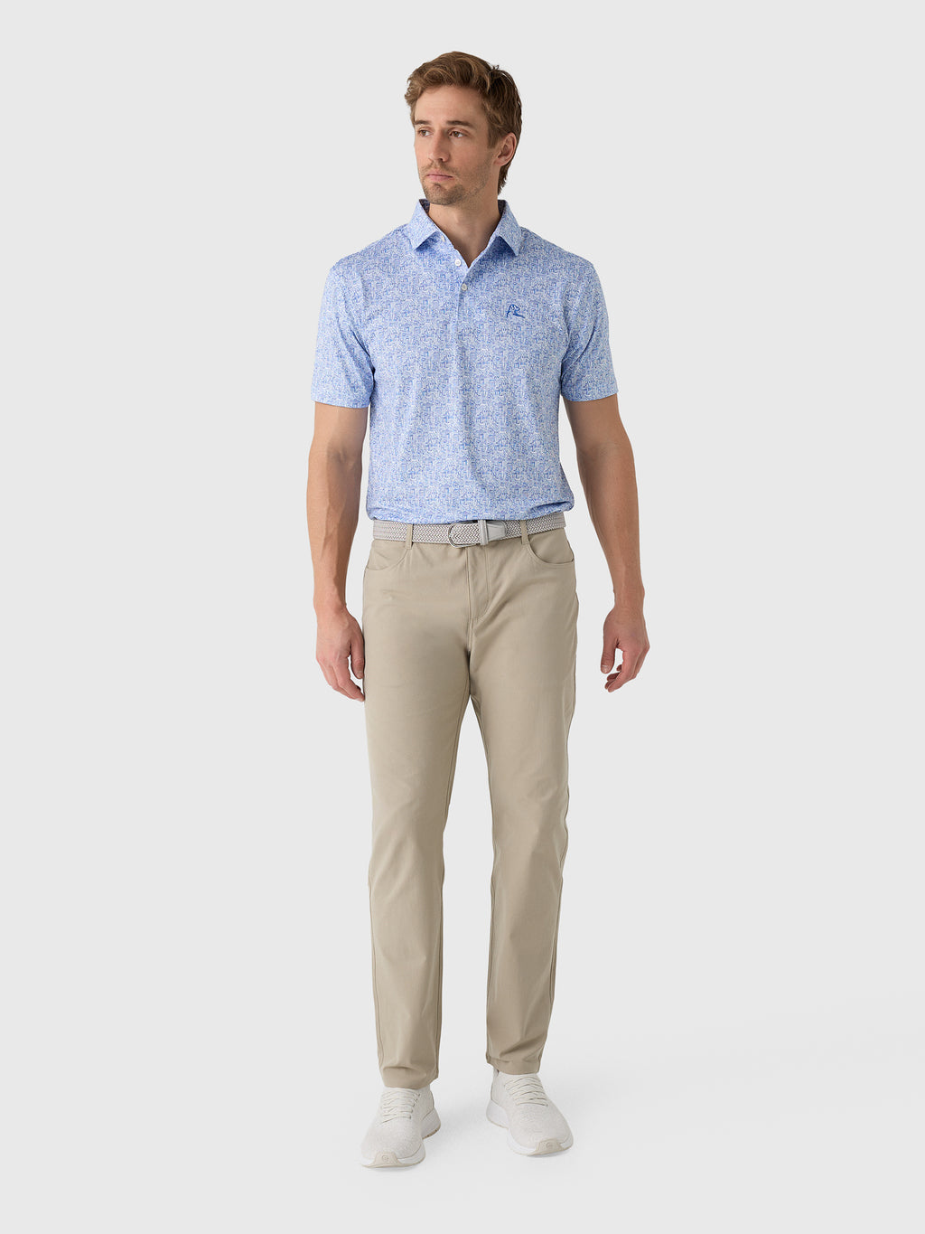 Rhoback Men's The Boulevard Southern Methodist University Collegiate Polo - Saint Bernard
