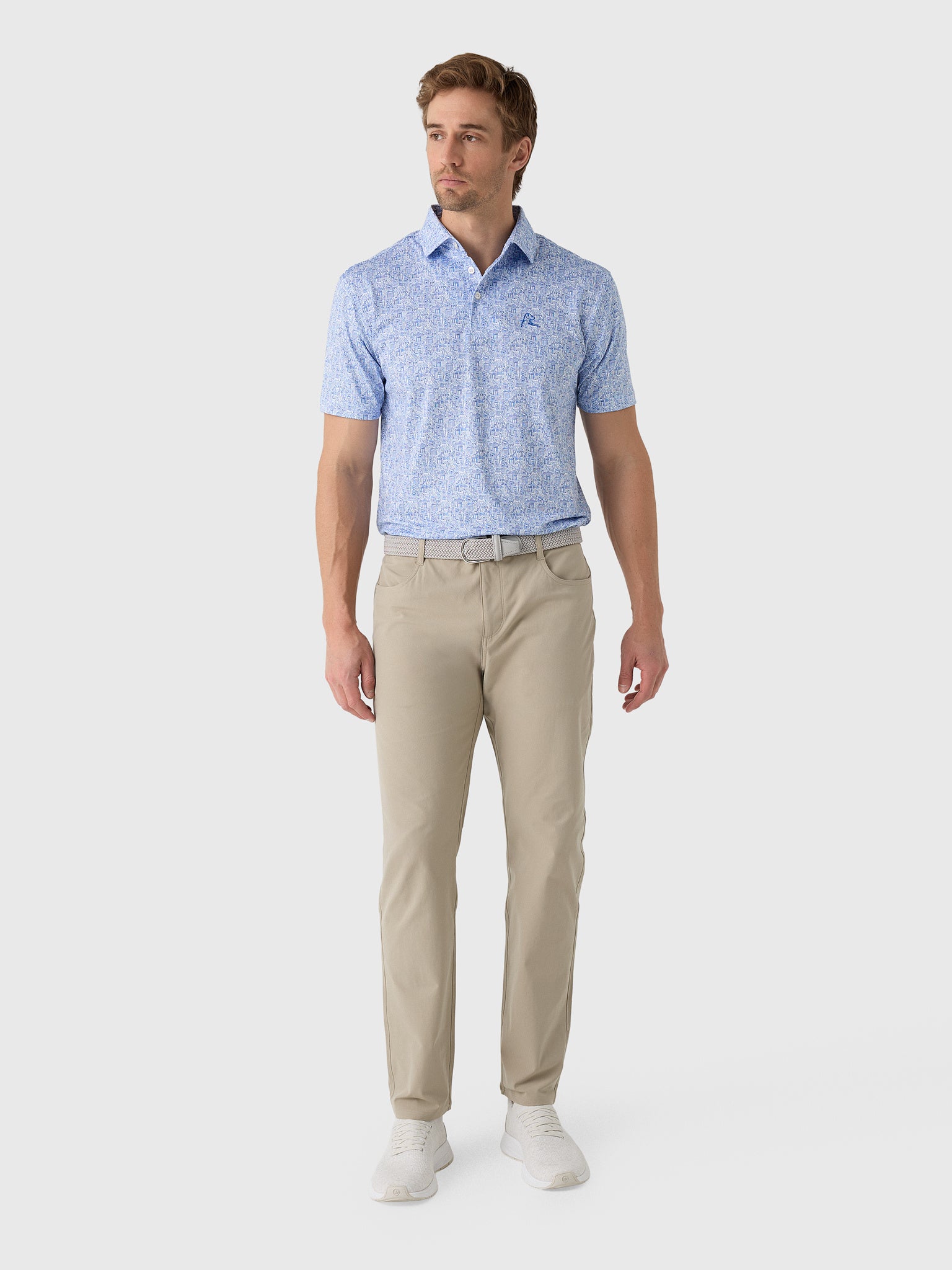 Rhoback Men's The Boulevard Southern Methodist University Collegiate Polo - Saint Bernard