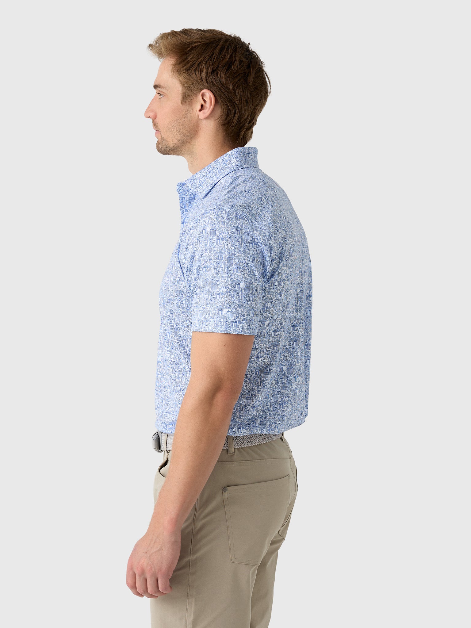 Rhoback Men's The Boulevard Southern Methodist University Collegiate Polo - Saint Bernard
