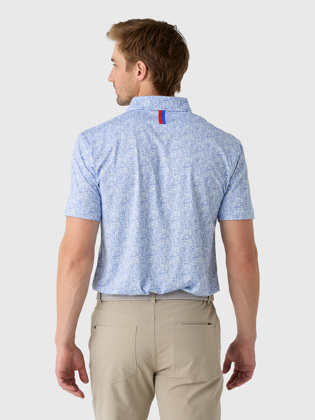 Rhoback Men's The Boulevard Southern Methodist University Collegiate Polo - Saint Bernard