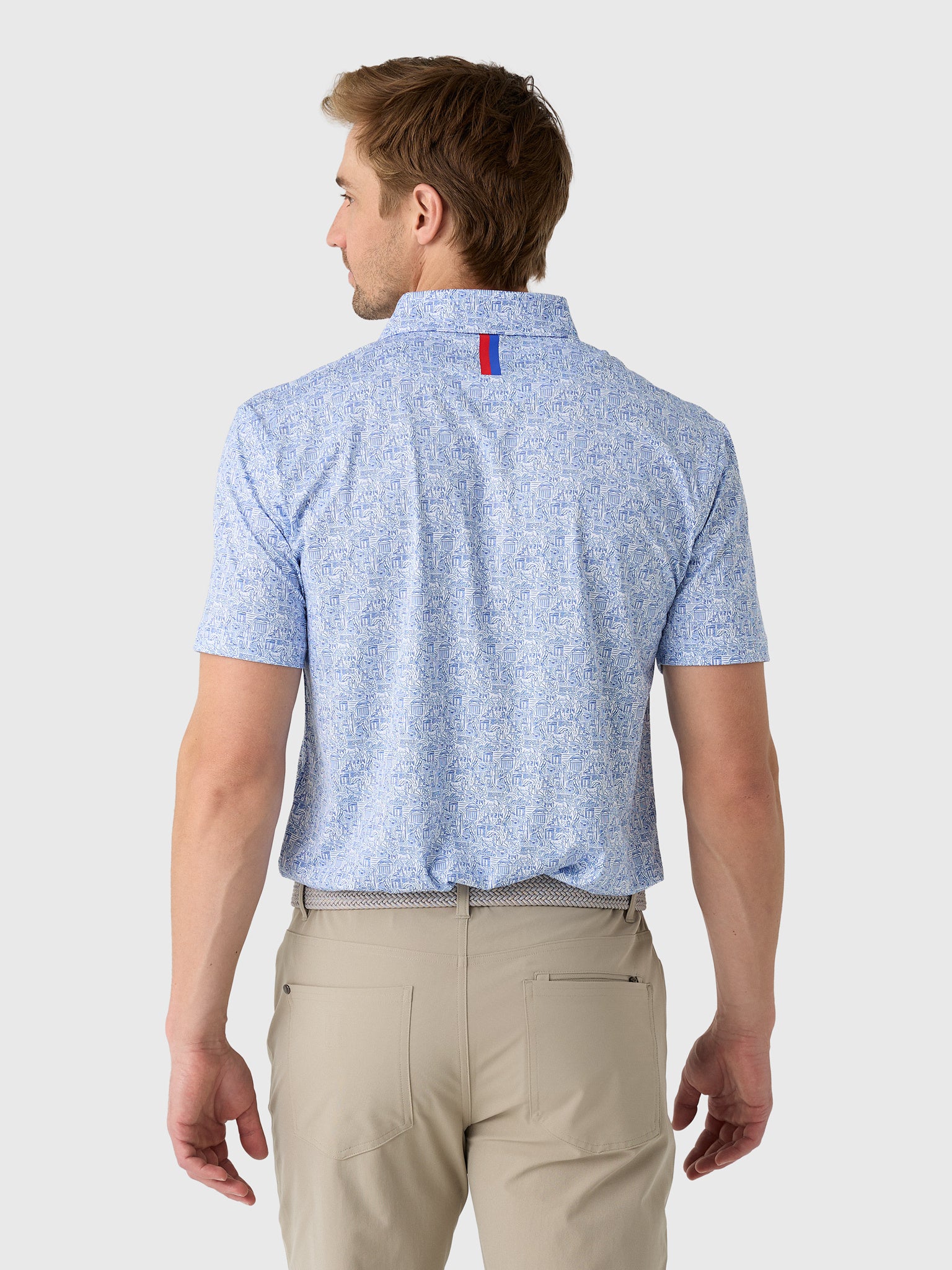 Rhoback Men's The Boulevard Southern Methodist University Collegiate Polo - Saint Bernard