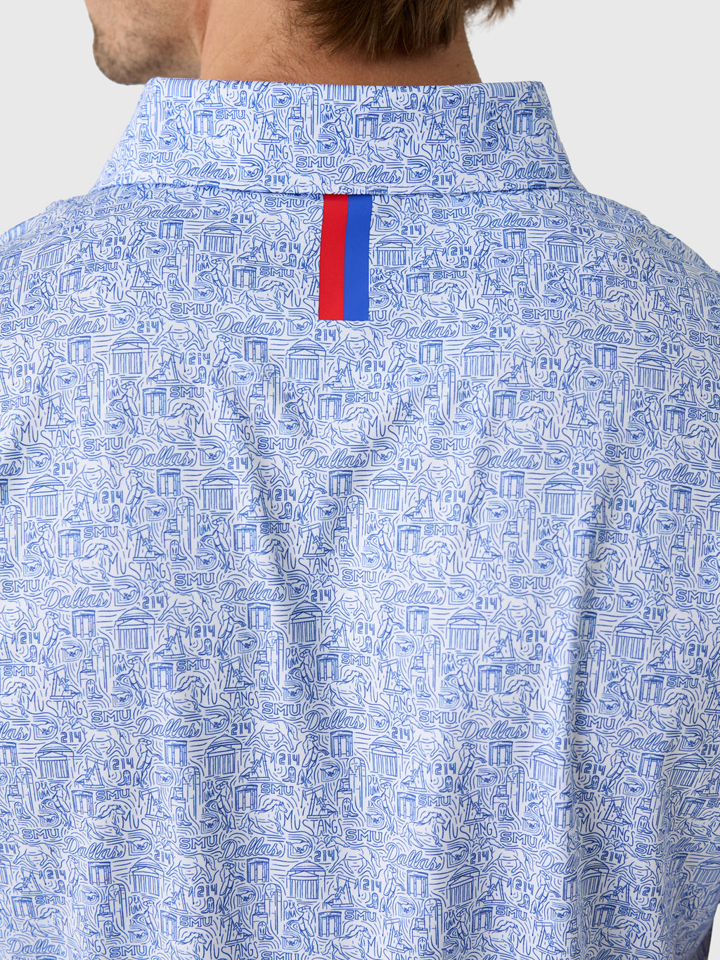 Rhoback Men's The Boulevard Southern Methodist University Collegiate Polo - Saint Bernard