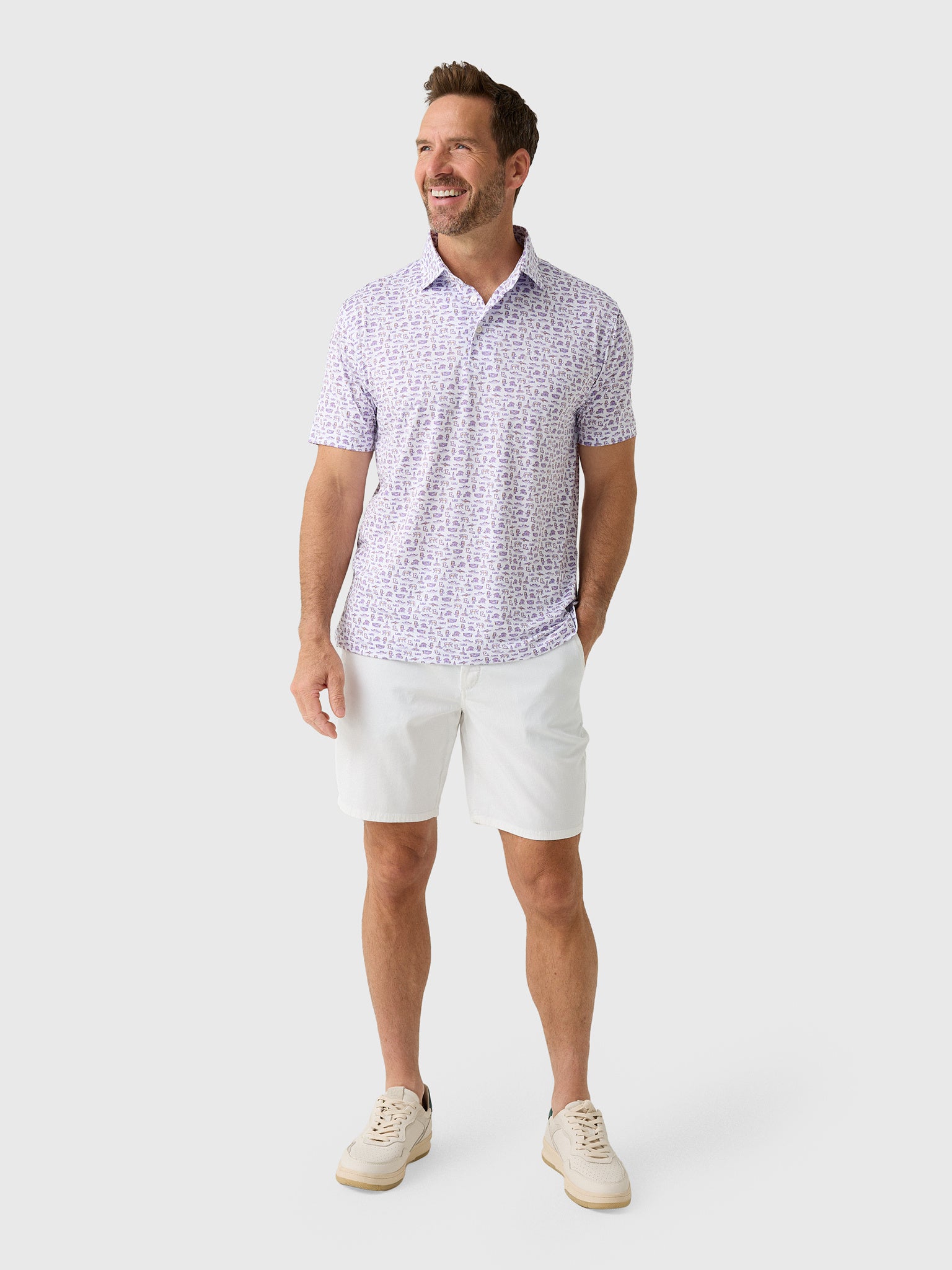 Rhoback Men's The Louisiana State University College Town Polo - Saint Bernard
