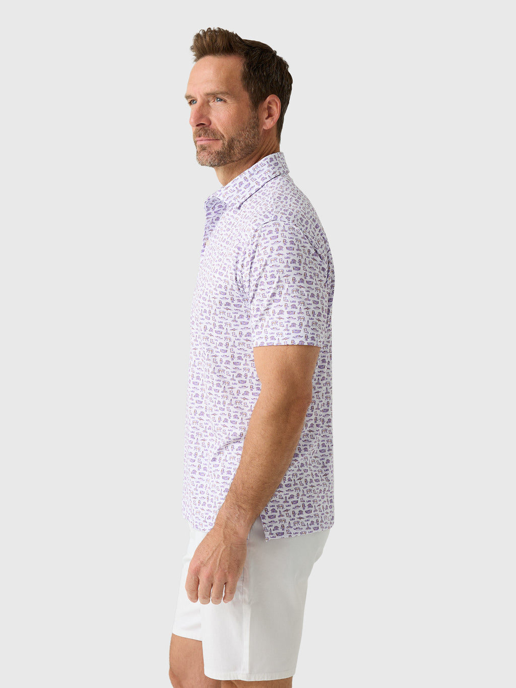 Rhoback Men's The Louisiana State University College Town Polo - Saint Bernard