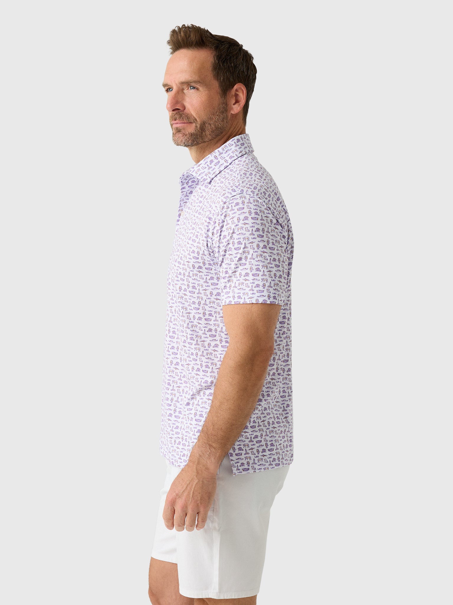 Rhoback Men's The Louisiana State University College Town Polo - Saint Bernard