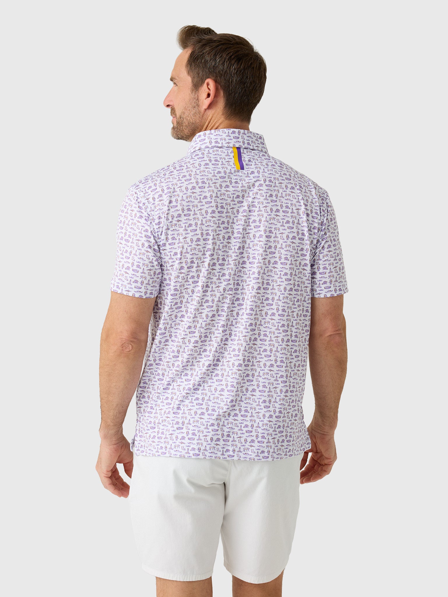 Rhoback Men's The Louisiana State University College Town Polo - Saint Bernard