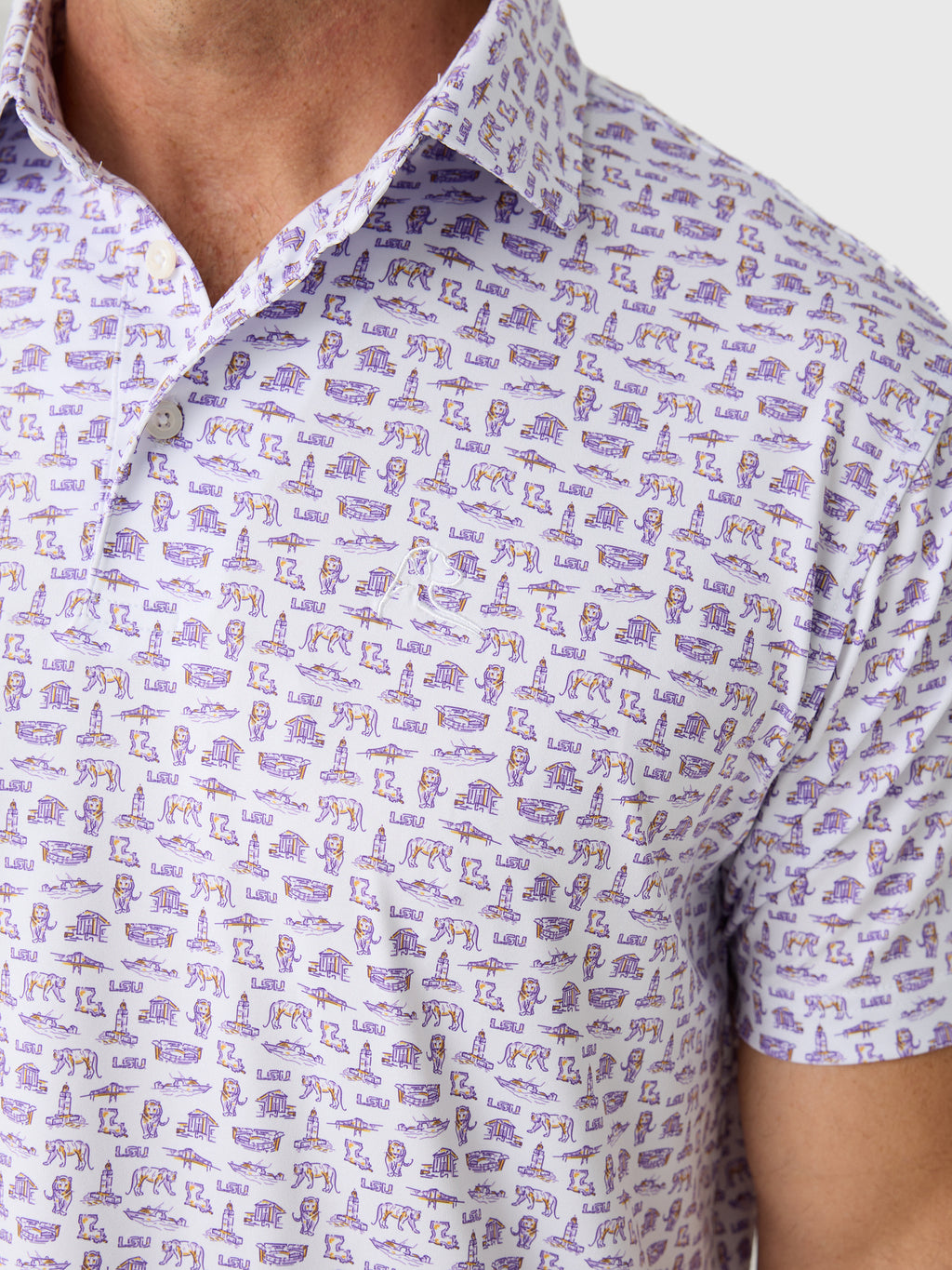 Rhoback Men's The Louisiana State University College Town Polo - Saint Bernard
