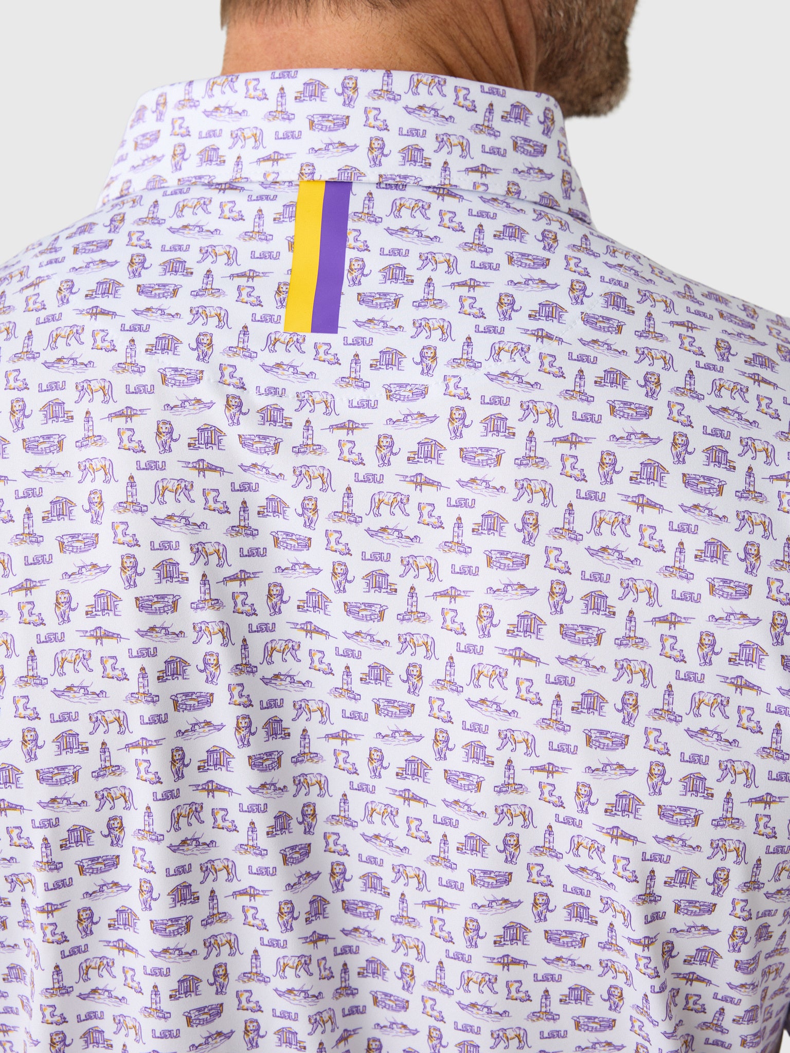 Rhoback Men's The Louisiana State University College Town Polo - Saint Bernard