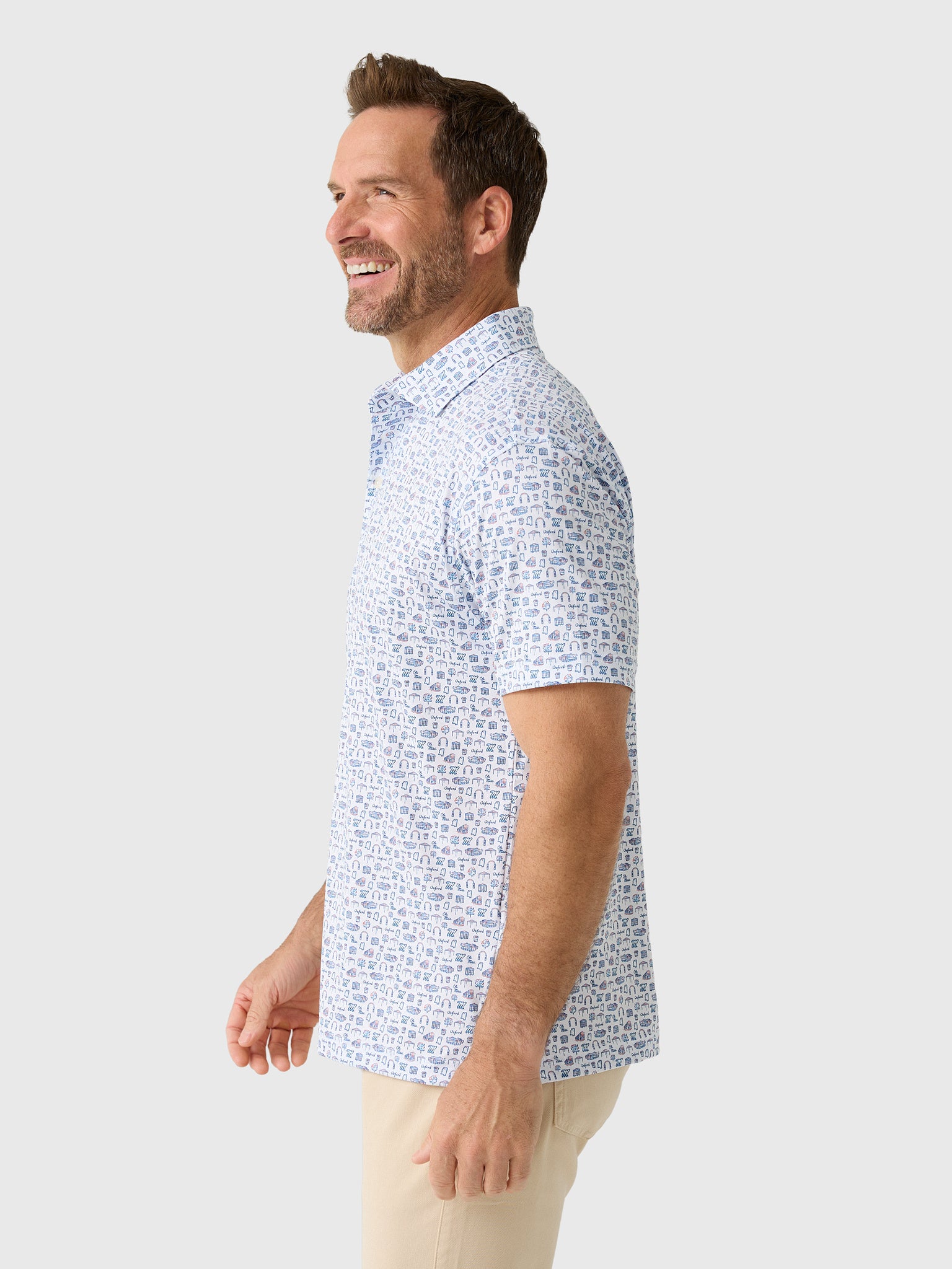 Rhoback Men's The Ole Miss College Town Polo - Saint Bernard